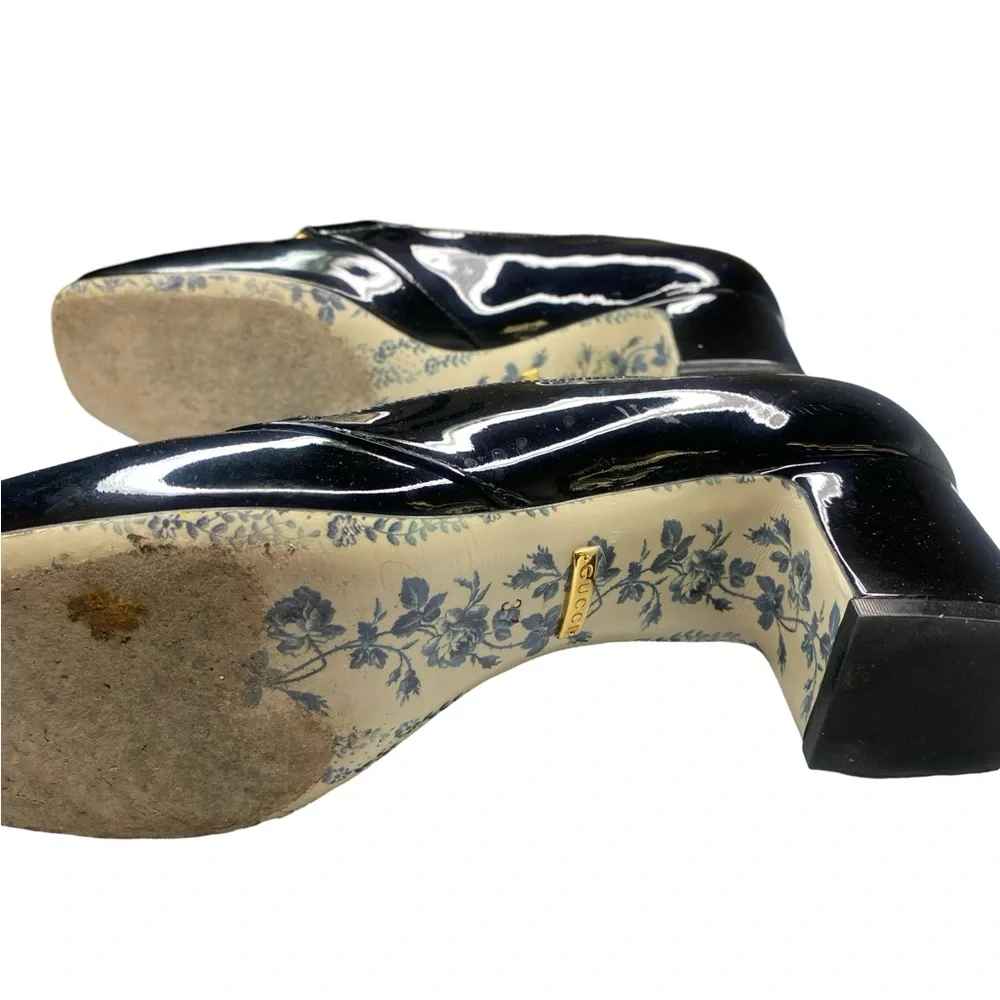 VERNICE MARMONT PUMP BLACK  PATENT  GG LOGO - Picture 8 of 11